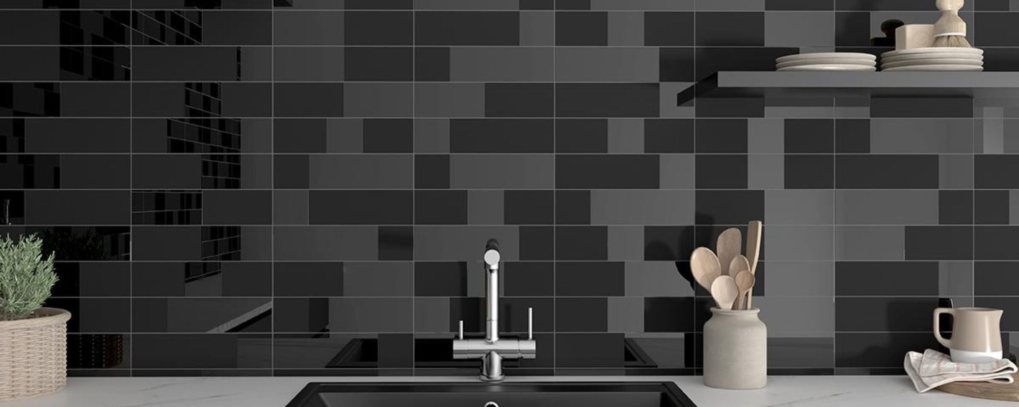 Black Subway Wall Tiles