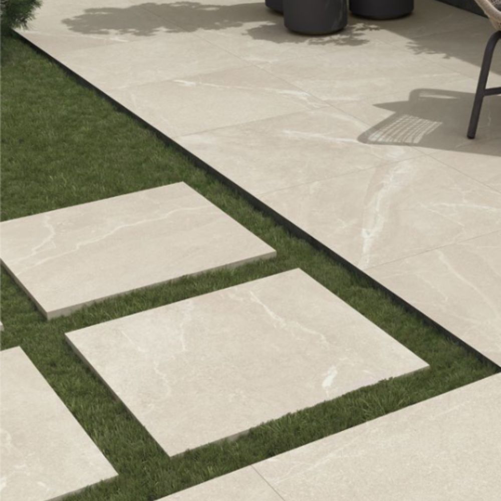 Baccoi Anti-Slip Outdoor 20mm Porcelain Tile Beige Garden Grass