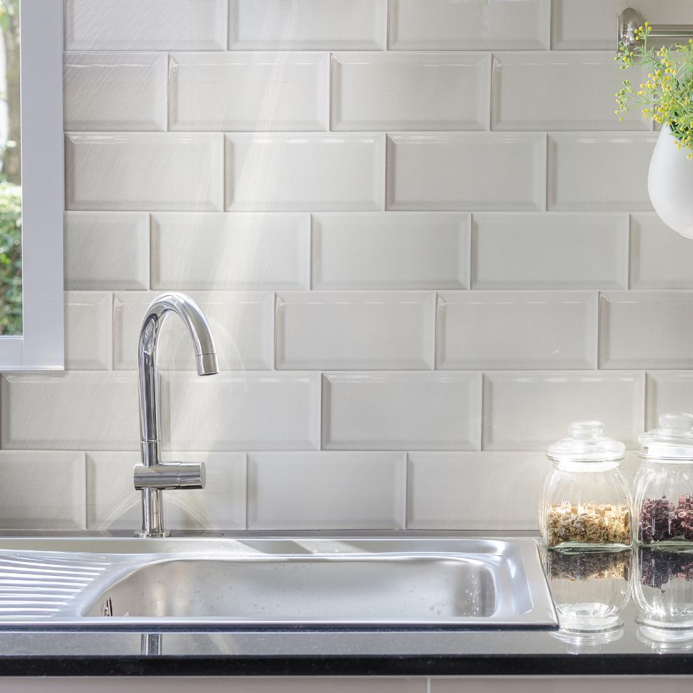 Crakele Snow Subway Tile Kitchen