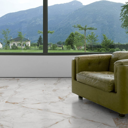 Dover Brown Marble Effect Tile Roomset Lounge