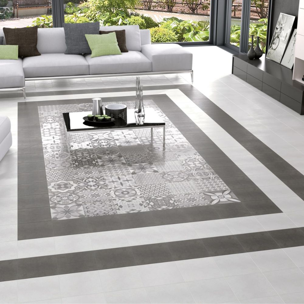 Epoke Blanco 25 x 25cm Linving Room Flooring concrete effect porcelain tiles