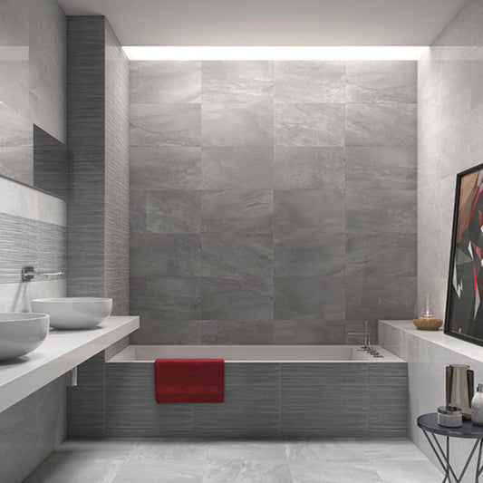 Fruede Gris Stone Effect Ceramic Matt Indoor Wall Tile Bathroom