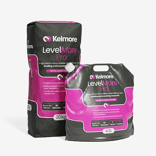 Kelmore LevelMore Pro 2 Part Levelling & Smoothing Compound 20kg + 4.5L Pouch