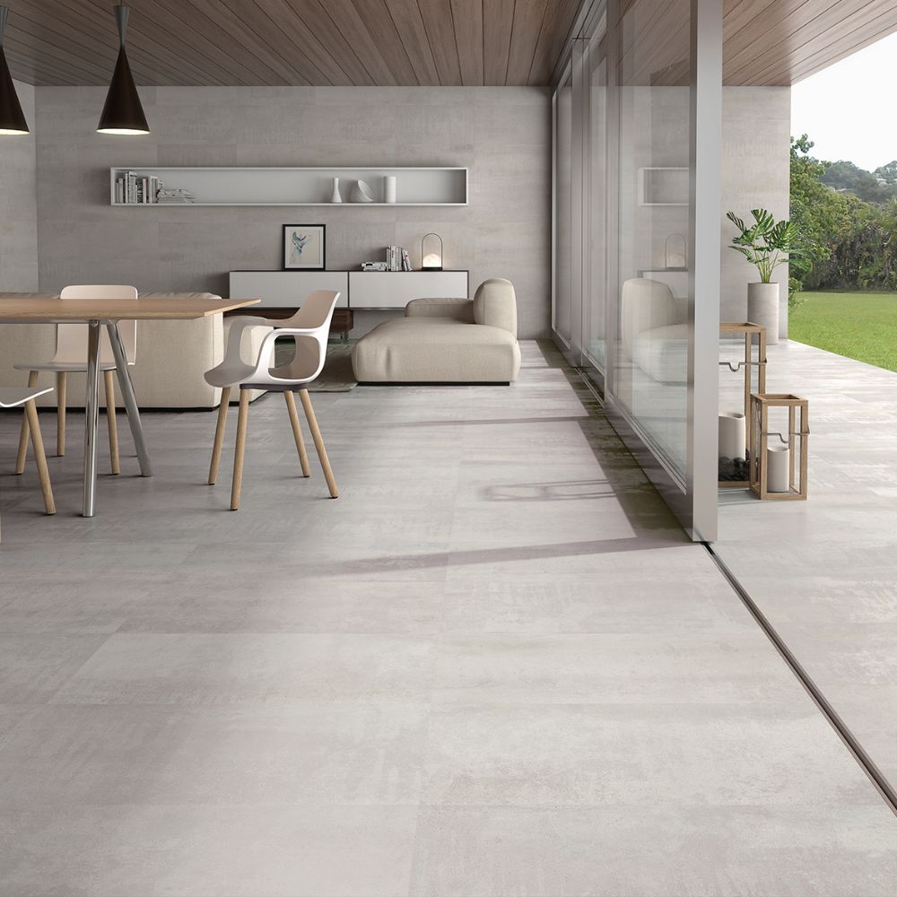 Loid White Tile Living ARea Flooring