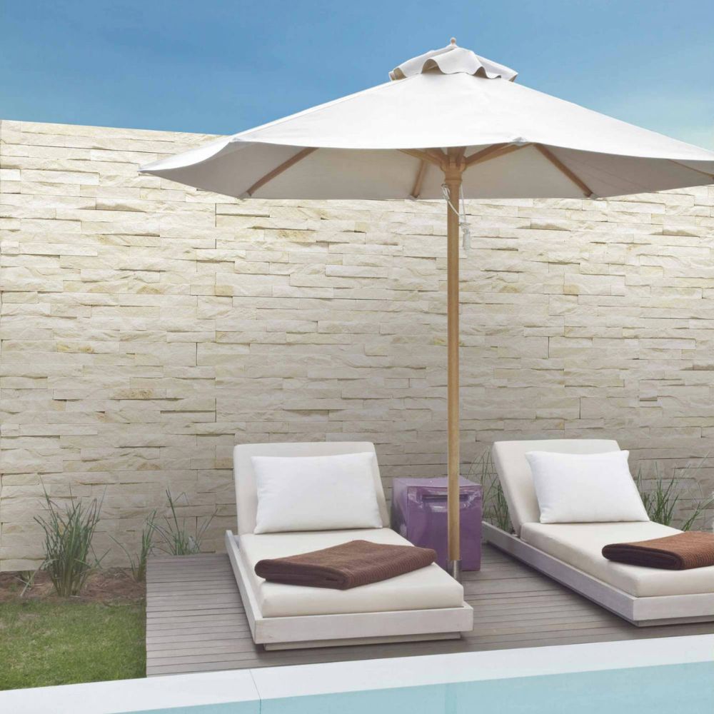 Quazite Marfil 15 x 55cm Natural Stone Wall Tile Swimming Pool Outdoors