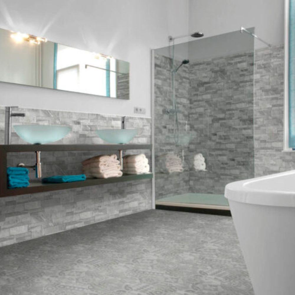 Shack Grey 16 x 40cm porcelain stone effect mosaic BAthroom Walls