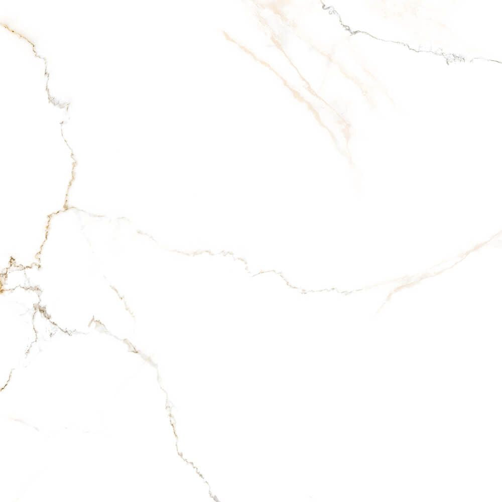 Spear White 90 x 90cm Polished Marble Effect porcelain Tile Swatch