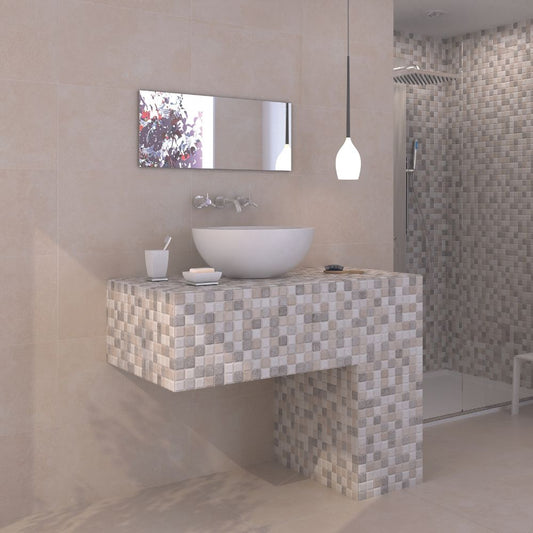 Triumph Kiel RLV Grey Stone Effect Matt Ceramic Tile 33 x 55cm Bathroom