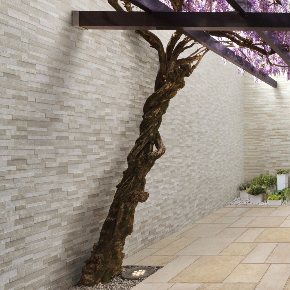 Vulcan 3D Beige Outdoor Wall Cladding