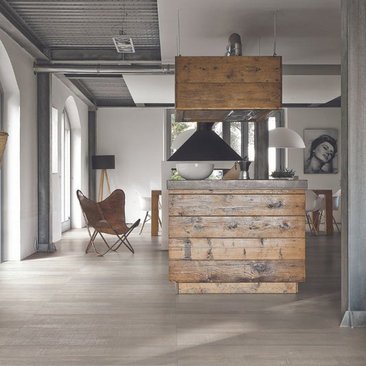 Deco Wood Light Grey Tile Kitchen