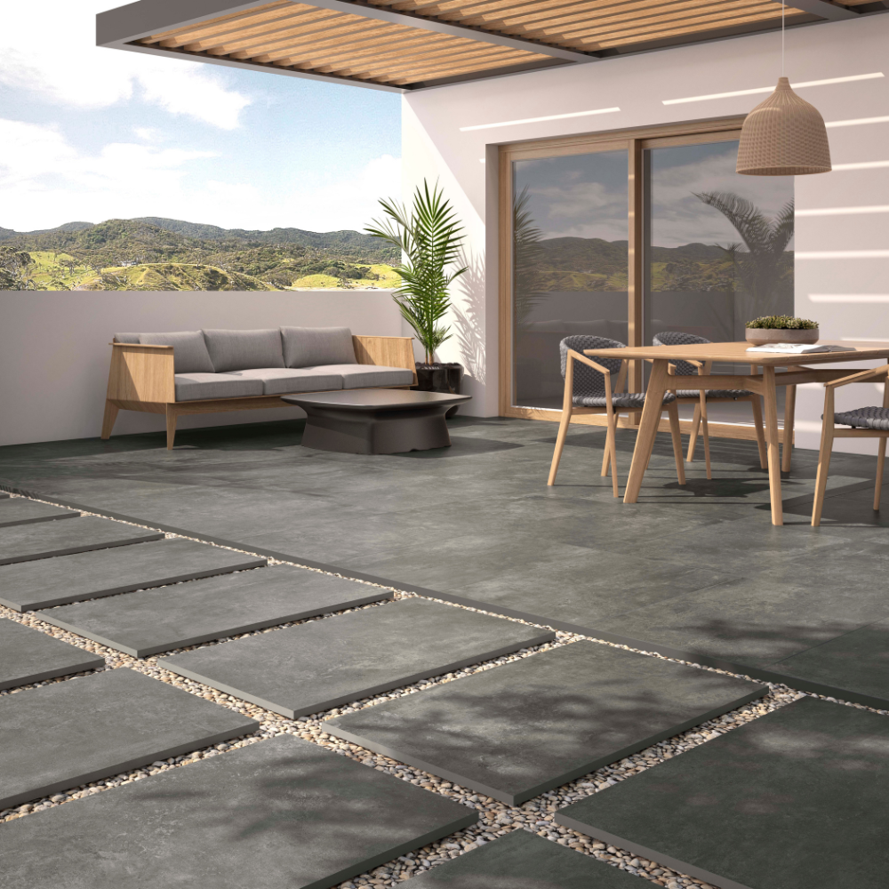 Suelo Grey Stone 20mm Outdoor Porcelain Tile 60 x 90cm