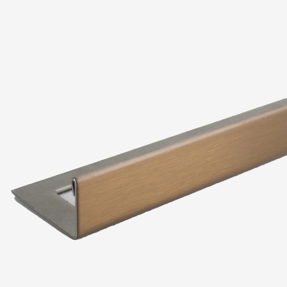Brushed Copper Stainless Steel Tiling Trim L-Shaped - ROCCIA Outlet