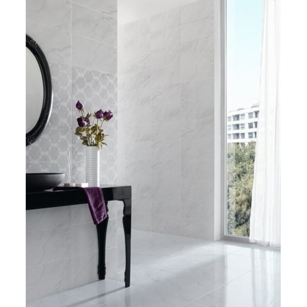 Calacata White Ceramic Marble Effect Indoor Wall Tile 30 x 60cm - ROCCIA Outlet