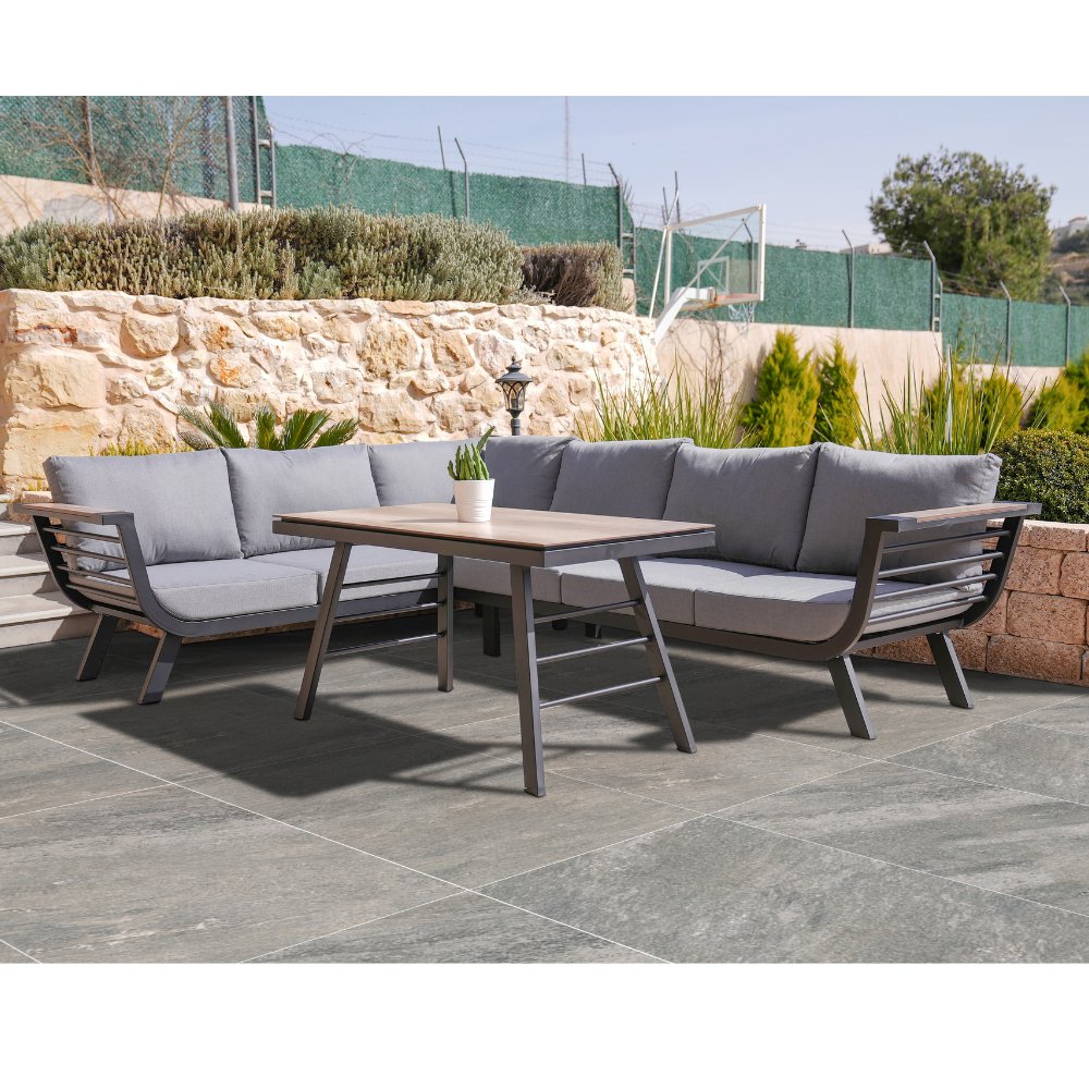 Quarisma Gris Anti-Slip Stone Effect Grey Matt Outdoor Tile 60x90 - ROCCIA Outlet